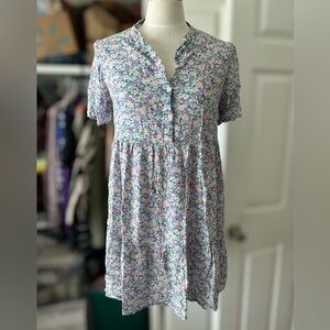 Pigalle Floral Short Sleeve Shirt Dress